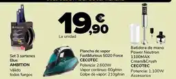 Supeco Ambition/cecotec - set 3 sartenes blue/plancha de vapor fast & furious 5020 force/batidota de mano oferta