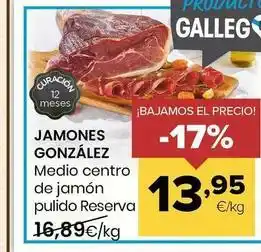 Jamones gonzález - medio centro de jamón pulido reserva