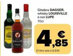 Supeco Dagger / louisville / lupe - ginebra whisky o ron oferta