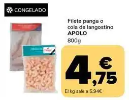 Supeco Apolo - filete panga o cola de langostino oferta