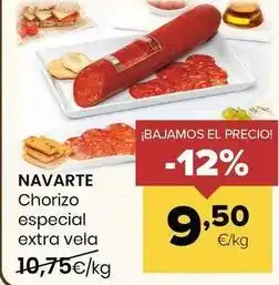 Autoservicios Familia Navarte - chorizo especial extra vela oferta