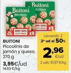 Autoservicios Familia Buitoni - piccolinis de jamon y queso oferta