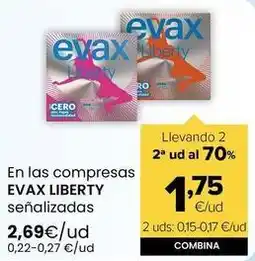 Autoservicios Familia Evax - liberty en las compresas oferta