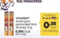 Autoservicios Familia Vitakraft - snack para perros beef stick de buey oferta
