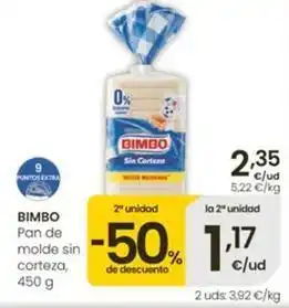 Bimbo - pan de molde sin corteza