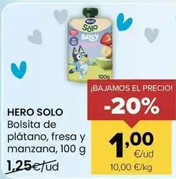 Autoservicios Familia Hero - solo bolsita de platano, fresa y manzana oferta