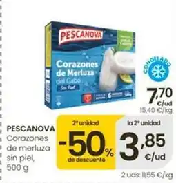 Eroski Pescanova - corazones de merluza sin piel oferta