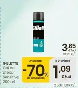 Eroski Gillette - gel de afeitar sensitive oferta