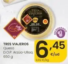Eroski Tres viajeros - queso d.o.p. arzúa-ulloa oferta