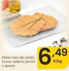 Eroski Filete ruso de cerdo duroc relleno jamon y queso oferta