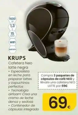 Eroski Krups - cafetera neo latte negra oferta