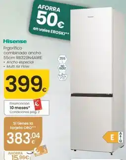 Eroski Hisense - frigorifico combinado ancho 55cm rb329n4awe oferta