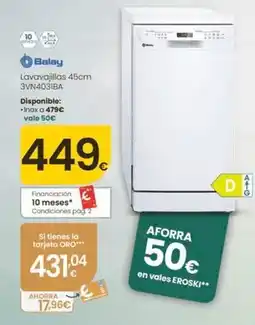 Eroski Balay - lavavajillas 3vn4031ba oferta