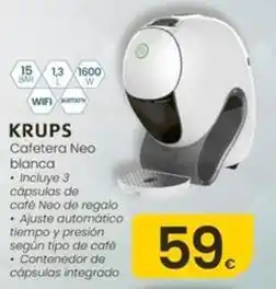 Eroski Krups - cafetera neo blanca oferta