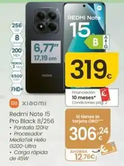 Eroski Xiaomi - redmi note 15 pro black 8/256 oferta