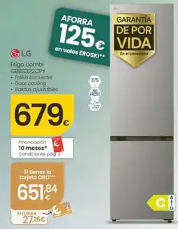 Eroski Lg - frigo combi gbb5322cpv oferta