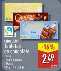 ALDI Choceur - tabletas de chocolate oferta