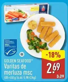 ALDI Golden seafood - varitas de merluza msc oferta