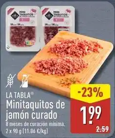 ALDI La tabla - minitaquitos de jamon curado oferta