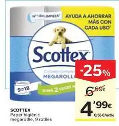 Caprabo Scottex - paper higienic megarotlle oferta