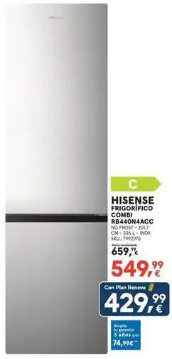 Worten Hisense - frigorifico combi rbqn4acc oferta