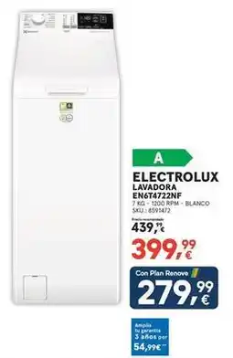 Worten Electrolux - lavadora ena6t7222nf oferta