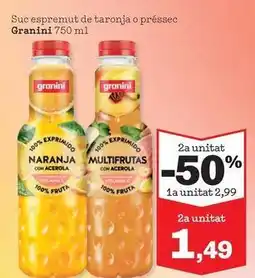 Sorli Granini - suc espremut de taronja o préssec oferta
