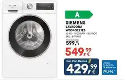 Worten Siemens - lavadora wg54g2eis oferta