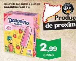 Sorli Danonino - gelat de maduixa i platan pack 6 u oferta
