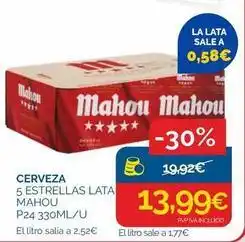 Cash Ecofamilia Mahou - cerveza 5 estrellas lata oferta