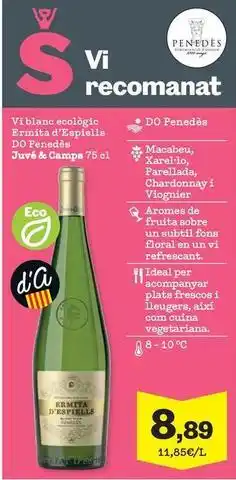 Sorli Eco - vi blanco secolaje d.o. penedès oferta
