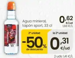 Eroski Agua mineral, tapón sport oferta