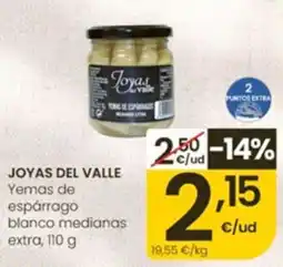 Eroski Joyas del Valle yemas de espárrago blanco medianas extra oferta