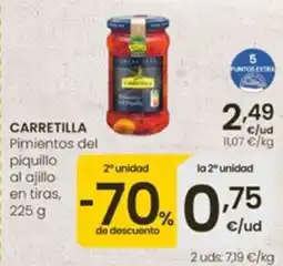 Eroski Carretilla pimientos del piquillo al ajillo en tiras oferta