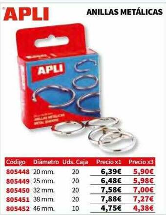 Carlin Apli Anillas Metálicas oferta