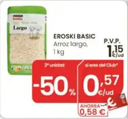 Eroski eroski basic arroz largo oferta