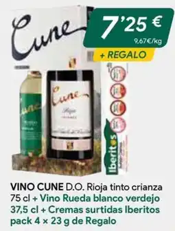 Masymas Cune vino rioja tinto crianza vino rueda blanco verdejo cremas surtidas iberitos oferta