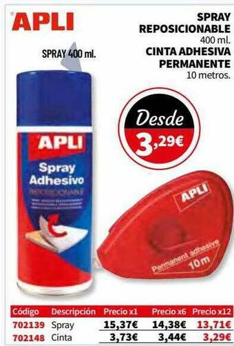 Carlin Apli Spray Reposicionable, Cinta Adhesiva Permanente oferta