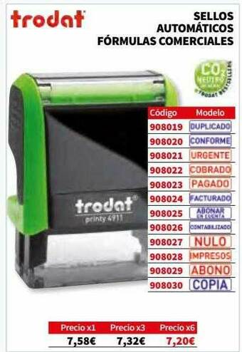 Carlin Trodat Sellos Automáticos Fórmulas Comerciales oferta