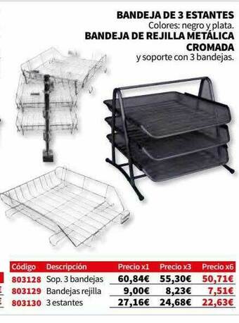 Carlin Bandeja De 3 Estantes, Bandeja De Rejilla Metálica Cromada oferta