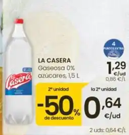 Eroski La Casera Gaseosa 0% azúcares oferta