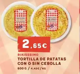 Masymas Rikissimo tortilla de patatas con sin cebolla oferta