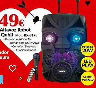 Embargos a lo bestia Altavoz Robot Qubit oferta