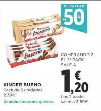 Supercor 2a Unidad -50% Kinder Bueno oferta