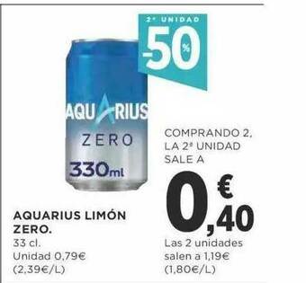 Supercor 2a Unidad -50% Aquarius Limón Zero oferta