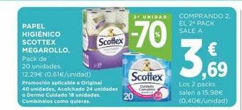 Supercor 2a Unidad -70% Papel Higiénico Scottex Megarollo oferta