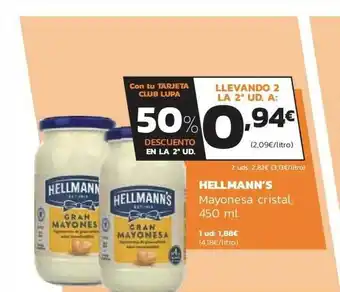 Supermercados Lupa Hellmann's Maynesa Cristal oferta