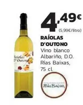Supermercados Lupa Raíolas D'outono Vino Blanco Albariño D.o. Rías Baixas oferta