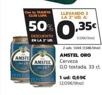 Supermercados Lupa Amstel Oro Cerveza 0.0 Tostada oferta