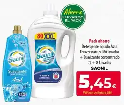 SPAR Lanzarote Saonil Detergente liquido Azul Frescor natural + Suavizante concentrado oferta